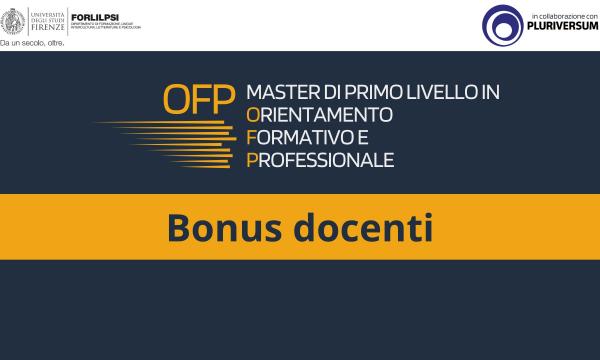 Bonus docenti e iscrizione al master.